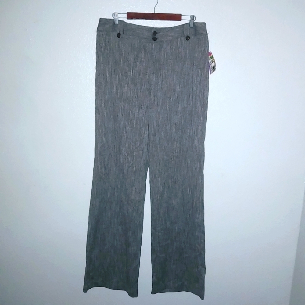 Simply Tall 16 35x39 Brown Career Dress Pants Workwear Trousers Plus